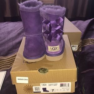 Purple Bailey Bow Toddler Uggs